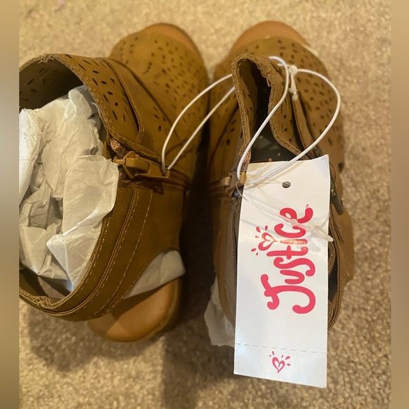 Justice Peep-Toe Zip-up Ankle Boots,  Size 7, NWT - Picture 7 of 9